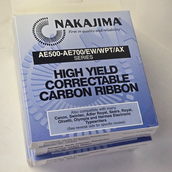 5 packs Nakajima AE-500 AE700 Correctable Carbon Ribbons Typewriter Ink NOS - Picture 3 of 7